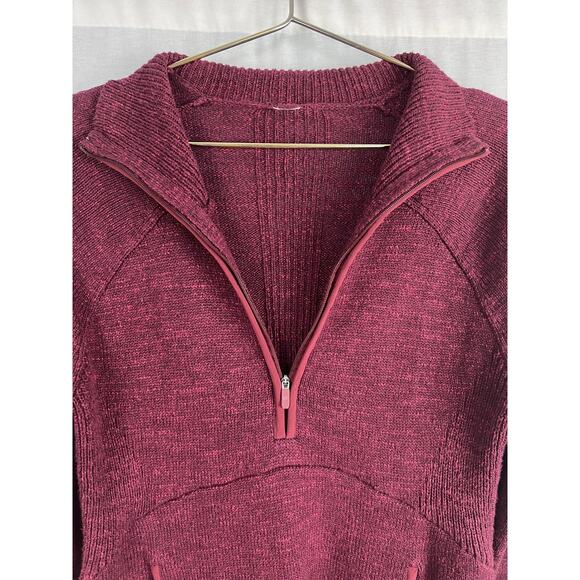 Lululemon Sweater Summit Stride Half Zip Pullover Deep Rouge Travel Athleisure - Picture 5 of 8